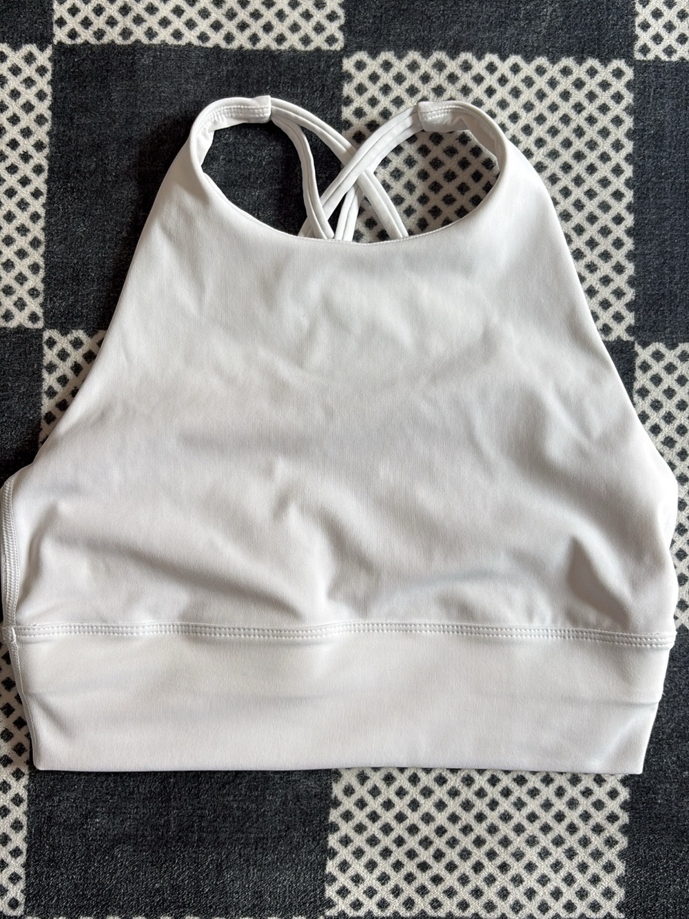 Aritzia White High-Neck Strappy Sports Bra